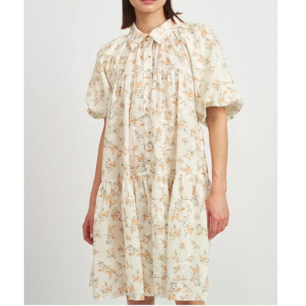 En Saison Hayley Shirt Dress Floral Cream